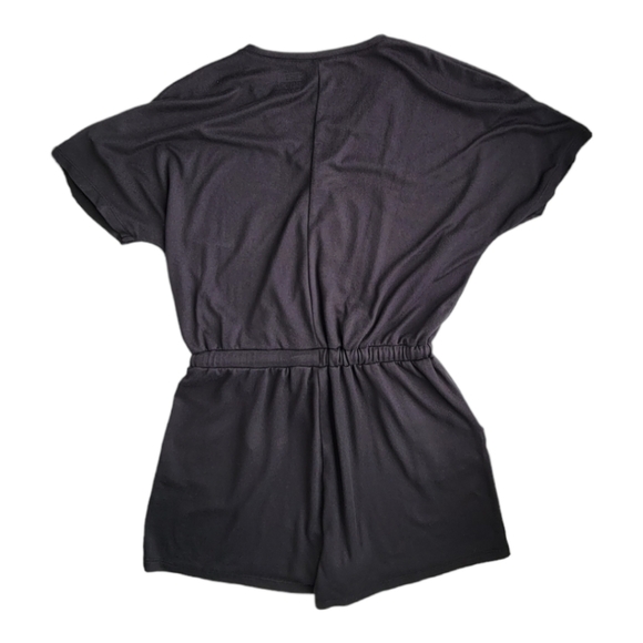 32 DEGREES Jersey Knit Black V Neck Shorts Romper Sz XS - Picture 3 of 11